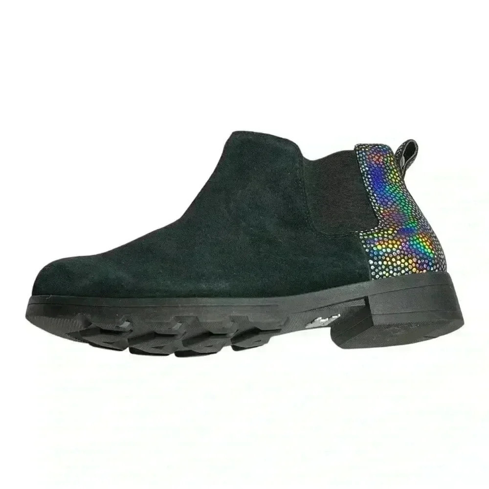 Sorel Women's Black Suede Iridescent Waterproof Booties Size 5 Preowned - Picture 11 of 11